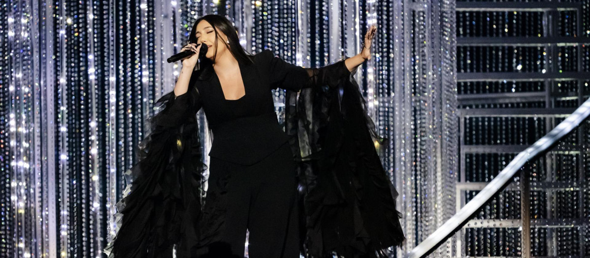 La cantante de Israel, Yuval Raphael, en la segunda semifinal de Eurovisión 2025