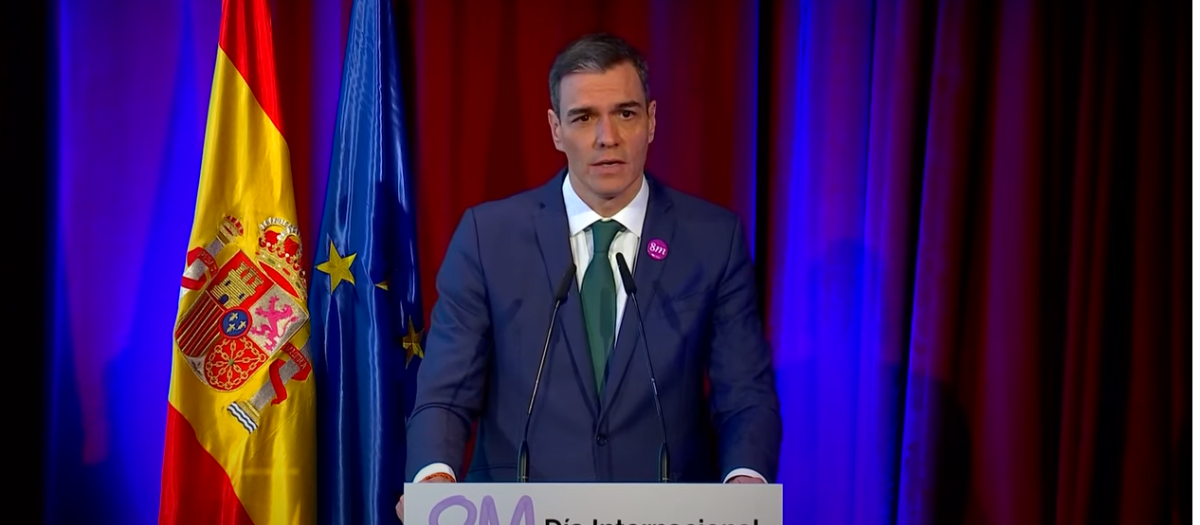 Pedro Sánchez interviene en el acto institucional del Día Internacional de las Mujeres