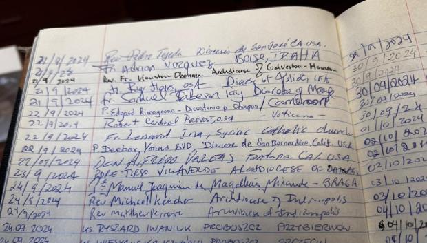 Libro de firmas de la basílica de La Santa