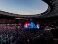 Miles de personas en el concierto del dúo de rap Natos y Waor en el Riyadh Air Metropolitano, a 7 de junio de 2025, en Madrid